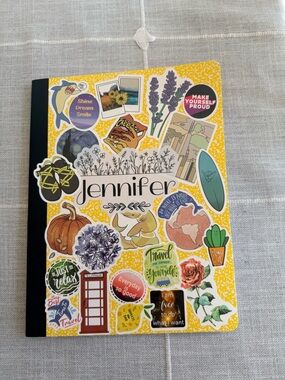 Personalized name and decal stickers Covered Notebook